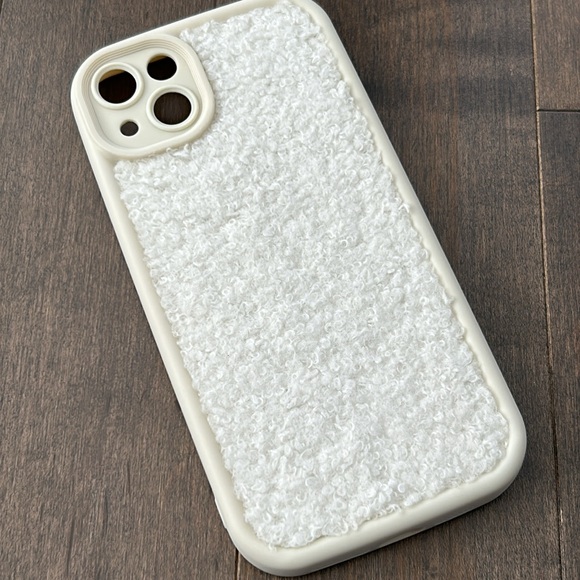 iPhone 14 PLUS Cream White Sherpa Phone Case, Winter Beige Cozy Accessory Tech - Picture 7 of 7